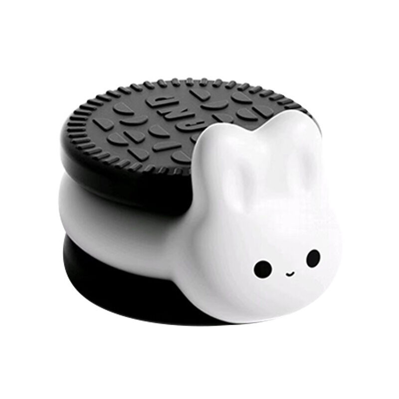 foto del prodotto kcvv luce notturna a led per bambini, luce notturna a forma di coniglietto con biscotti oreo per bambini, luce notturna in silicone per bambini,