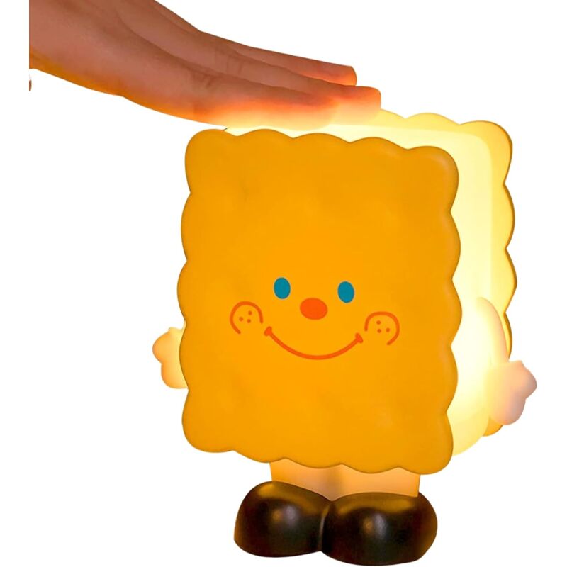 foto del prodotto kcvv luce notturna di natale, luce notturna a forma di biscotto, lampada da comodino a led con modalit di luminosit regolabili, lampada da tavolo