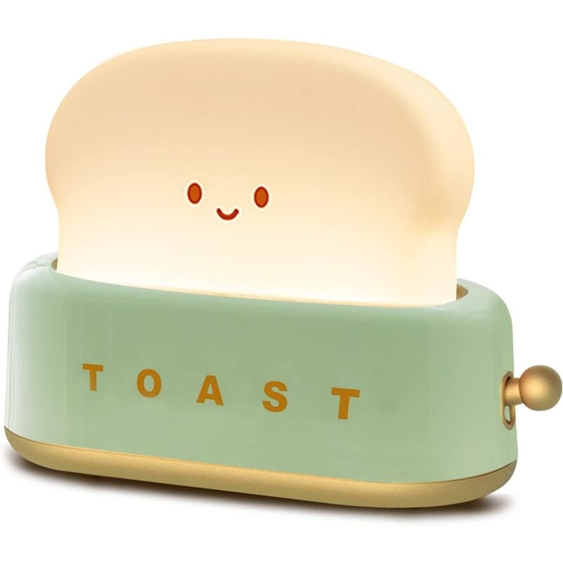 foto del prodotto kcvv luce notturna toast, luce notturna carina, ricaricabile tramite usb, programmabile, lampada notturna per bambini per ragazze, decorazione per