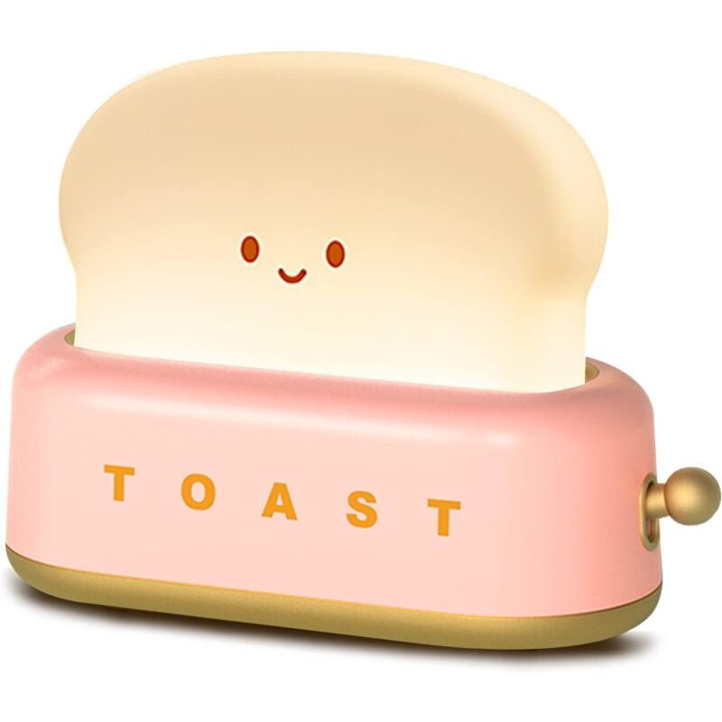 foto del prodotto kcvv luce notturna toast, luce notturna carina, ricaricabile tramite usb, programmabile, lampada notturna per bambini per ragazze, decorazione per