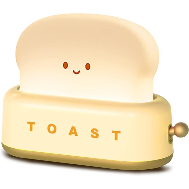 foto del prodotto kcvv luce notturna toast, luce notturna carina, ricaricabile tramite usb, programmabile, lampada notturna per bambini per ragazze, decorazione per