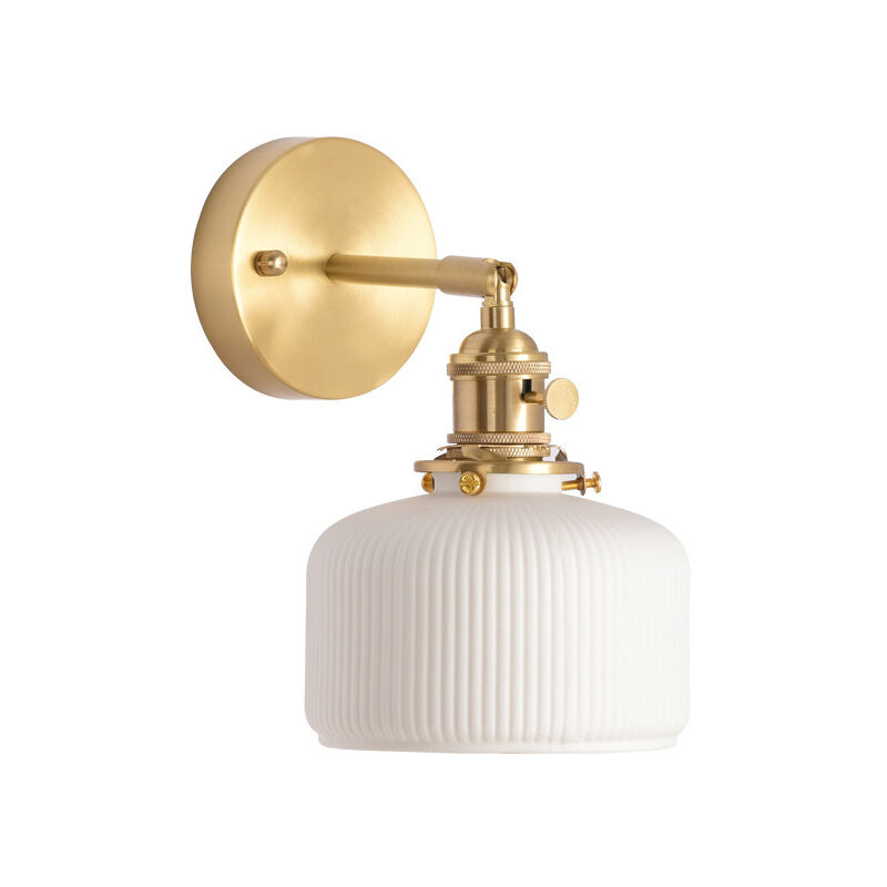 foto del prodotto kcvv moderna e semplice lampada da parete in ottone color oro e27, adatta per sale da t , camere da letto e corridoi, apparecchi di illuminazione