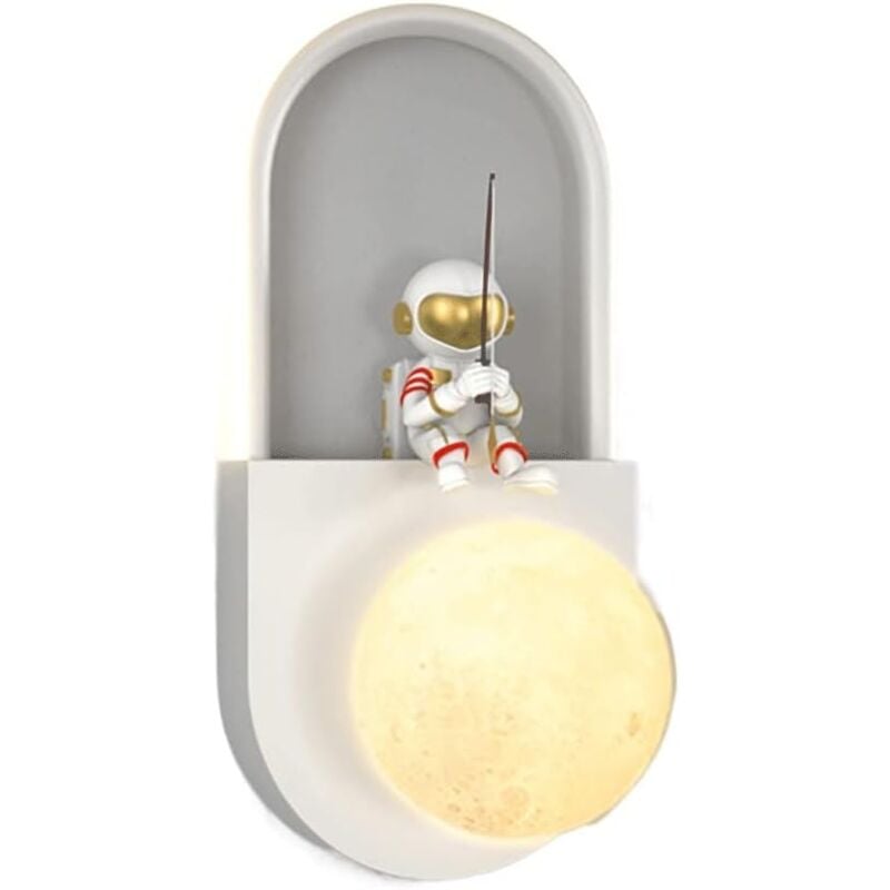 foto del prodotto kcvv moderna lampada da parete a led, lampada da parete da comodino, illuminazione creativa da astronauta, lampada da parete per cameretta dei