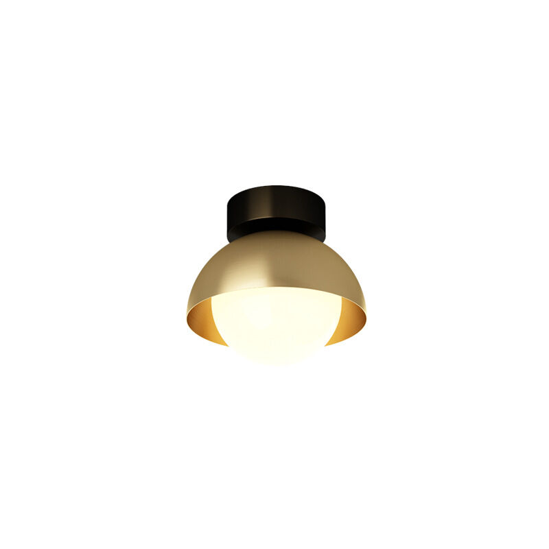 foto del prodotto kcvv moderna plafoniera con paralume in vetro bianco, lampada a sospensione semi incassata, lampada da soffitto in metallo a 1 luce con montaggio