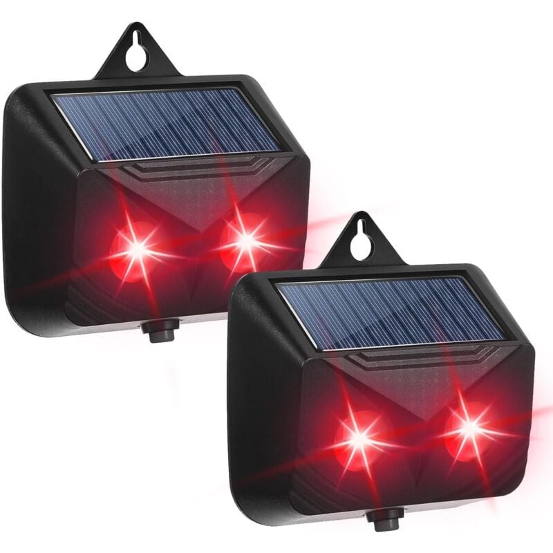 foto del prodotto kcvv repellente per predatori ad energia solare con due luci rosse lampeggianti, repellente per predatori, repellente per animali, per il controllo