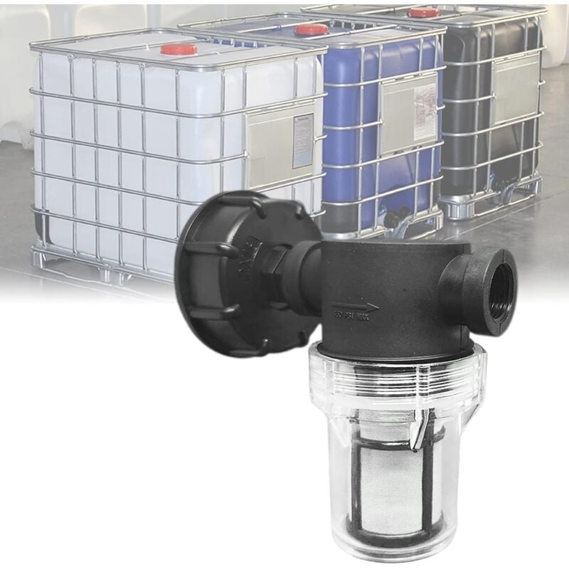 foto del prodotto kcvv rubinetto di collegamento per serbatoio da 1000 l, collegamento per tubo da giardino per collettore di acqua piovana con funzione di filtro,