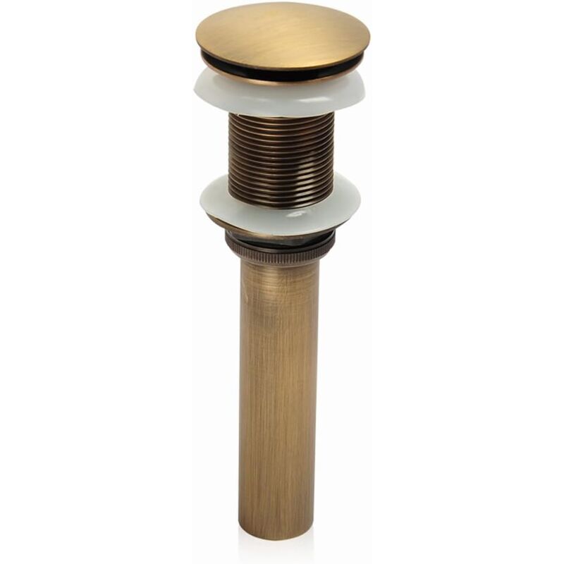 foto del prodotto kcvv rubinetto per lavello senza fessure, push pop up, click clack maker, tappo di sicurezza, senza troppopieno ottone antico 