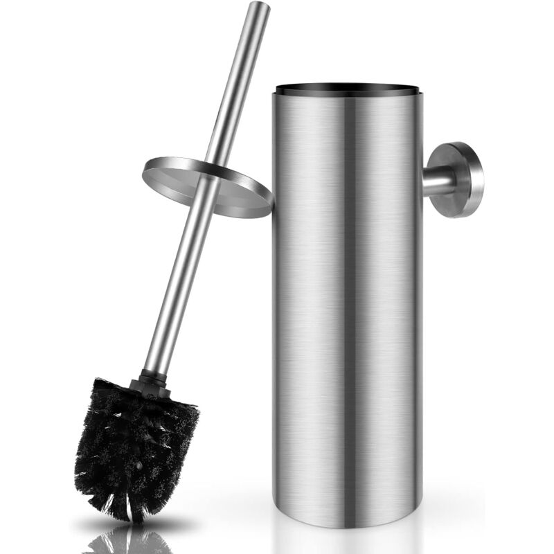 foto del prodotto kcvv scopino per wc in acciaio inox 304, scopino e supporto per wc, con coperchio anti spruzzi chiuso, design moderno, semplice e pratico