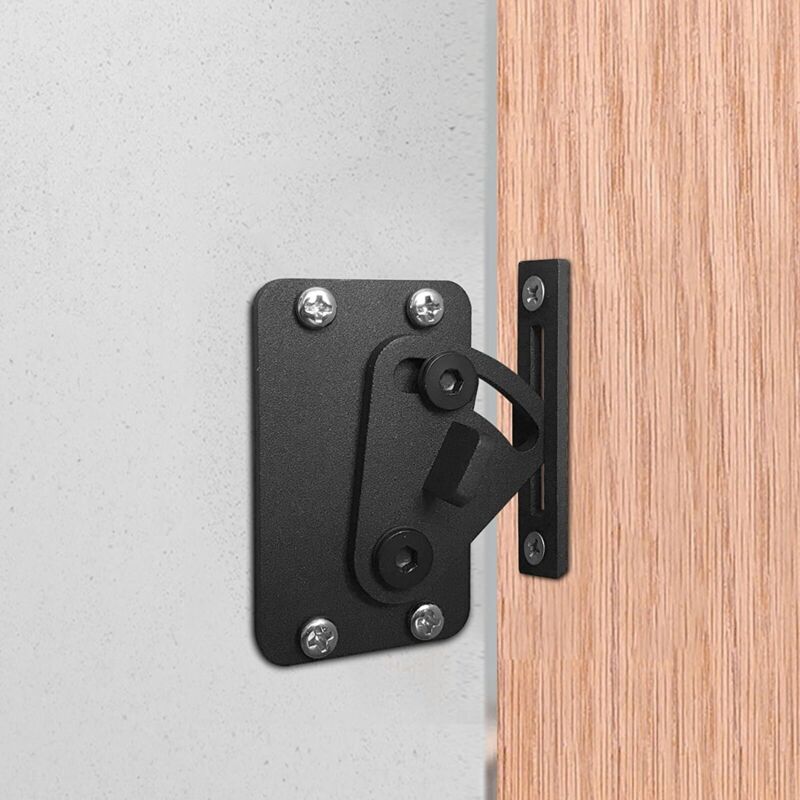 foto del prodotto kcvv serratura in acciaio inox per porte scorrevoli in legno in stile fienile serrature e chiavistelli neri per porte scorrevoli in stile fienile