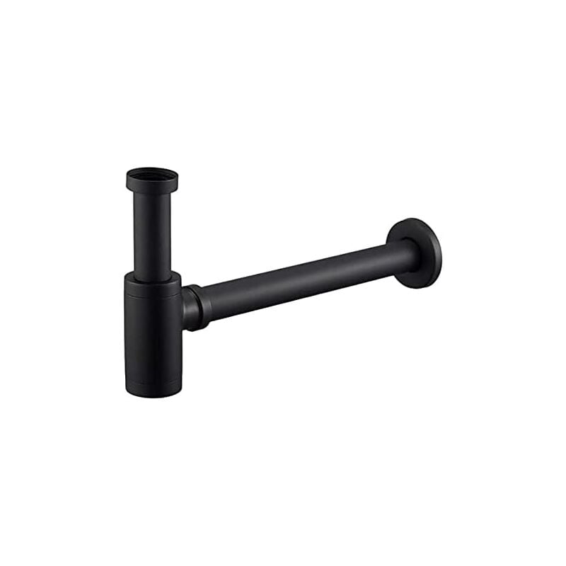 foto del prodotto kcvv sifone universale per lavandino, sifone nero, sifone tubolare, sifone in acciaio inox, 1 1 4 x 32 mm, sifone per lavandino del bagno, sifone