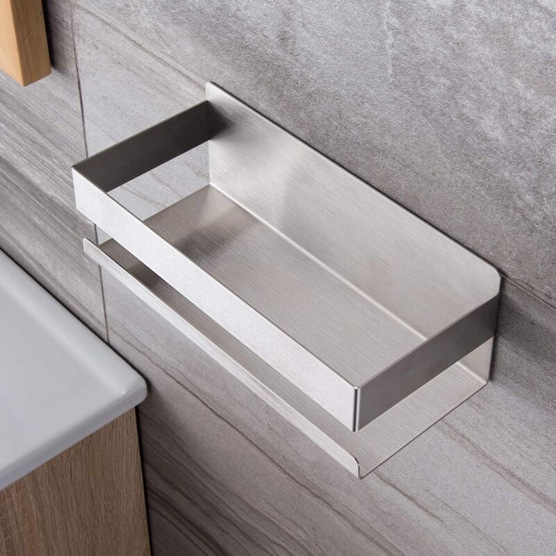 foto del prodotto kcvv supporto angolare per mensola doccia, senza fori, autoadesivo, acciaio inox sus304, 23 x 8 x 10 cm, 1 confezione