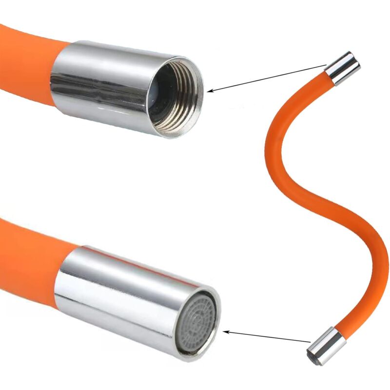 foto del prodotto kcvv tubo flessibile per rubinetto da cucina, prolunga per rubinetto da cucina, tubo flessibile per irrigazione, paraspruzzi, prolunga per