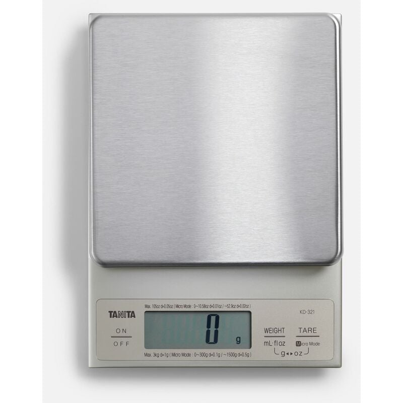 foto del prodotto kd321sv33 bilancia da cucina 3 kg a scatti di 0.1 g, elettrica, bianco, plastica tanita