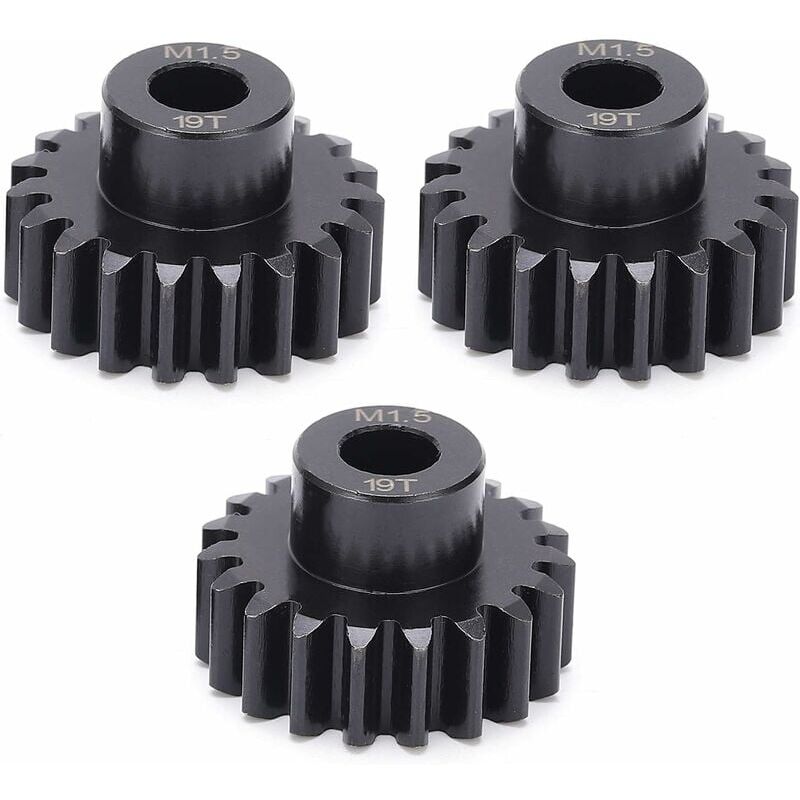foto del prodotto keenso 3 pezzi 8,0 mm albero motore pignone set ingranaggi, rc acciaio pignone m1.5 19t per 1 5 1 6 rc auto motore brushless modello auto accessori