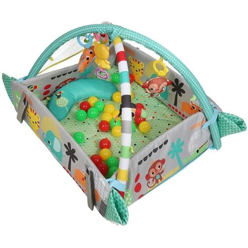foto del prodotto keepbuying tappetino da gioco multifunzione 5 in 1 30 palline incluse, 12 musiche e 20 minuti di musica e luci, verde