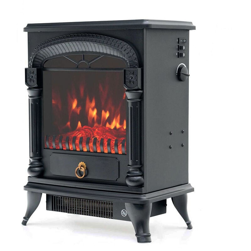 foto del prodotto kekai stufa elettrica 1950w arizona 37x23x51 cm con fuoco simulato nero per interni