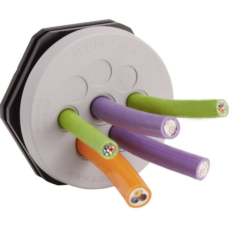 foto del prodotto kel dpz 63 9 piastra passacavo max. 22.2 mm poliammide, gomma grigio 1 pz. icotek