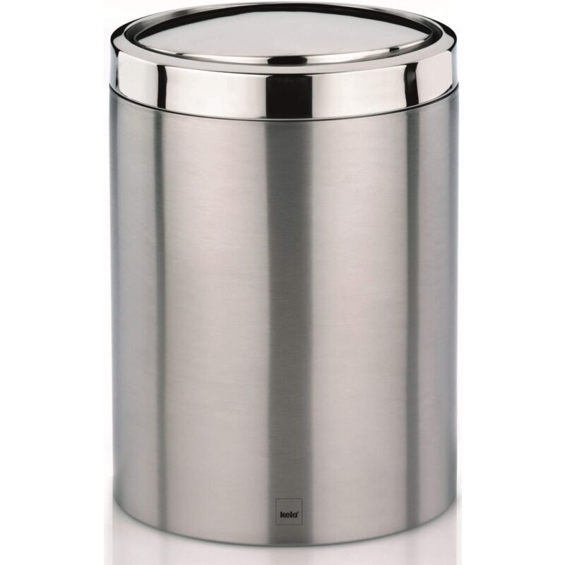 foto del prodotto kela 21382, cestino con coperchio basculante, 7 l, acciaio inox, ari , argento opaco