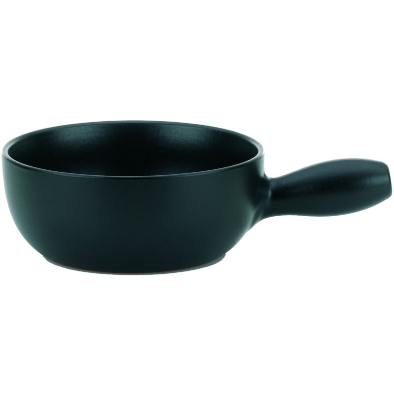 foto del prodotto kela basel ceramica, ricambio per il set natura, pentola per fonduta di formaggio caquelon 22,5 cm, ignifuga, nera, nero