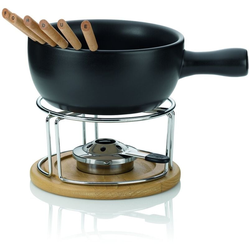 foto del prodotto kela set fonduta di formaggio natura 39x25,5cm 10 pezzi, acciaio inossidabile, marrone nero argento, 21.5 x 21.5 x 20.5 cm