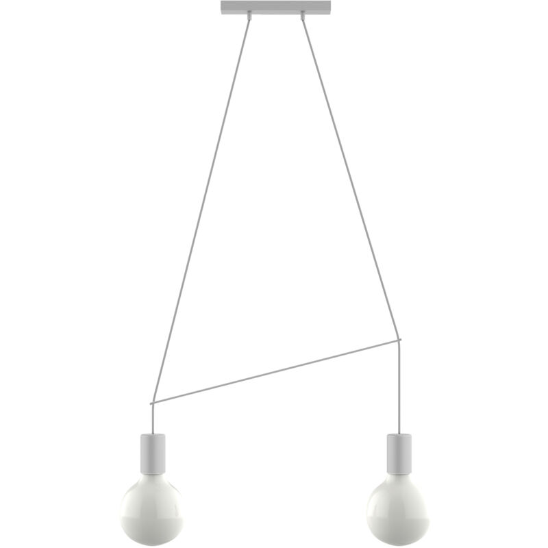 foto del prodotto kelly sospensione, 2x e27, max 42w, metallo, bianco opaco, l.40cm lumicom
