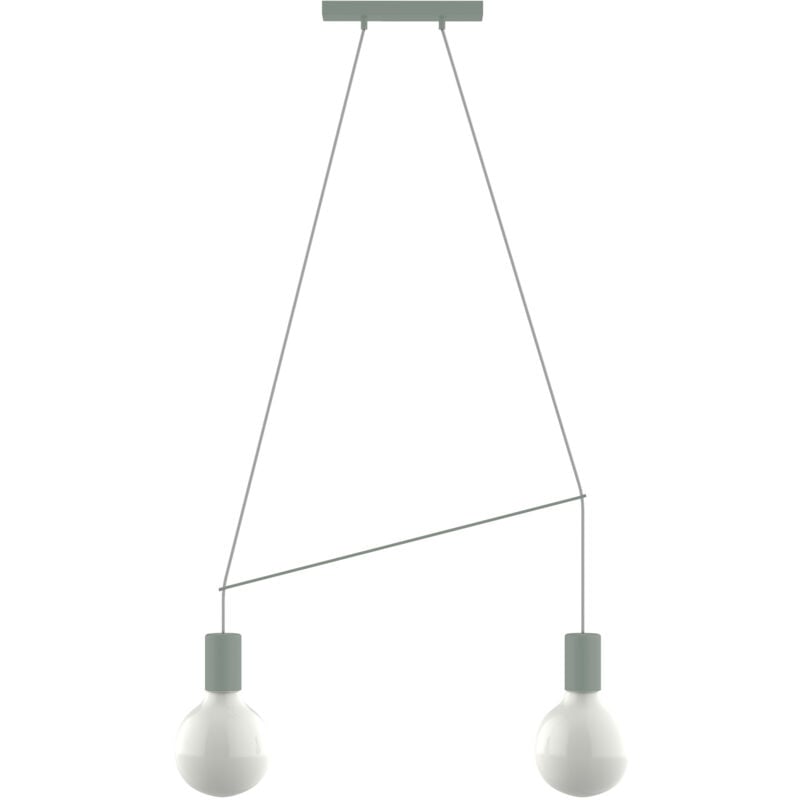 foto del prodotto kelly sospensione, 2x e27, max 42w, metallo, verde iceberg, l.40cm - lumicom