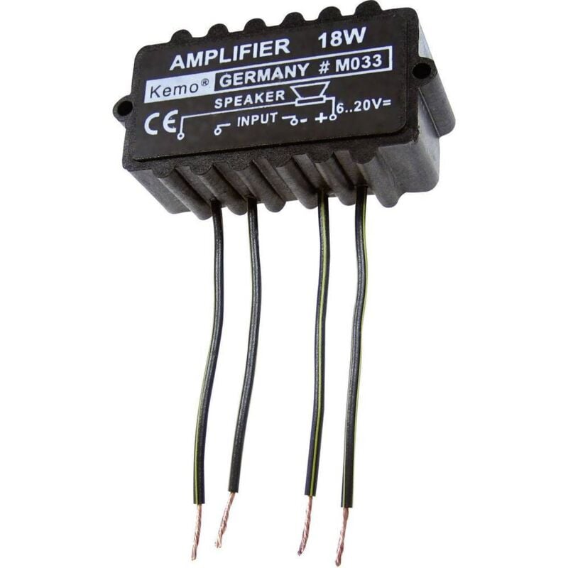 foto del prodotto kemo m033n amplificatore mono componente sfuso 9 v dc, 12 v dc, 18 v dc, 20 v dc 18 w 4 