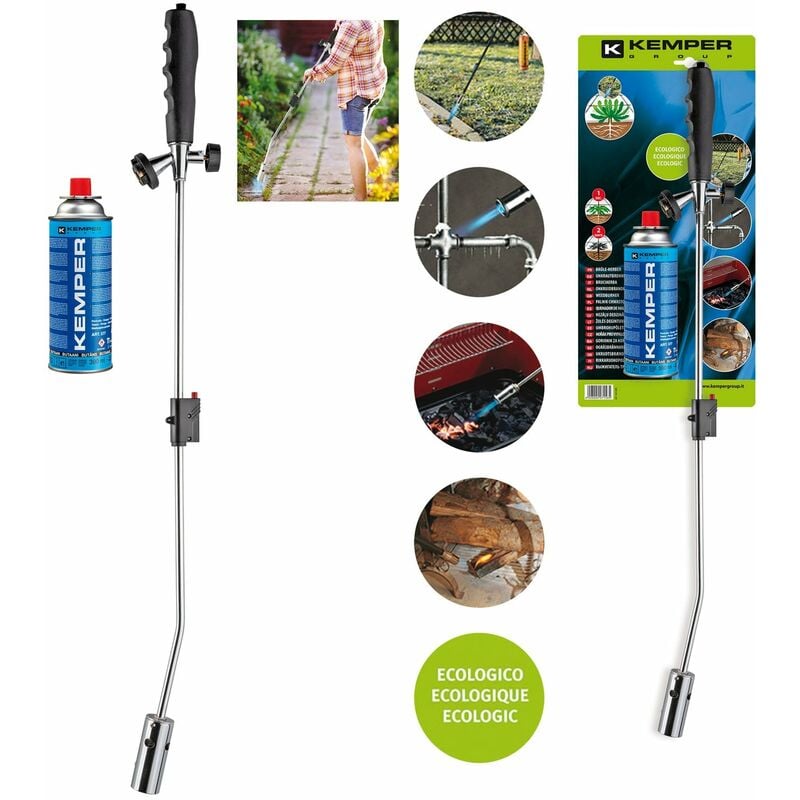 foto del prodotto kemper cannello bruciatore brucia erba con bomboletta gas per estirpare erbacce 1047gbpb