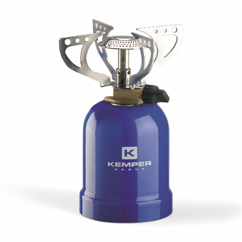 foto del prodotto kemper fornello a gas portatile a 4 supporti con cartucce a forare 190 gr da campeggio