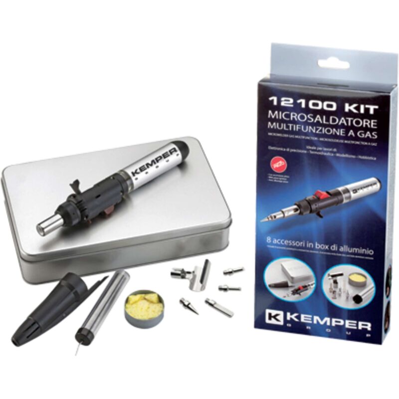 foto del prodotto kemper saldatore micro ricaricabile 12100 kit piezo accessori valigetta 1 pezzo
