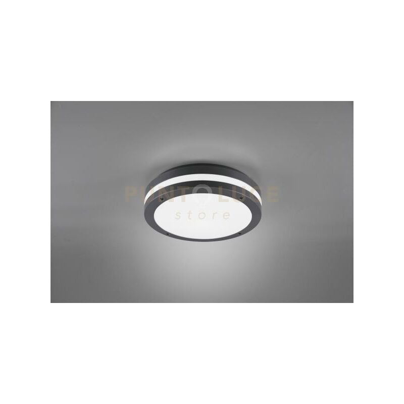 foto del prodotto kendal plafoniera led 11w 1180lm, 3000k da esterno metacrilato nero d. 30cm ip55