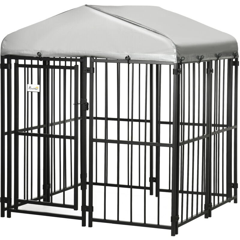 foto del prodotto kennel con tettuccio per cani taglia piccola e media 122x122x138cm pawhut