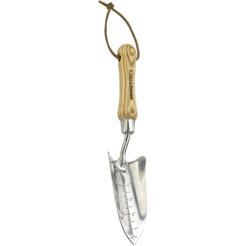 foto del prodotto kent stowe paletta per piante paletta da giardino in acciaio inossidabile, cazzuola da giardino con manico in frassino, lunghezza 32,5 cm