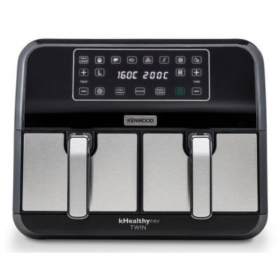 foto del prodotto kenwood airfryer hfm20 000mb kenwood000mb kenwood 000mb khealthy twin 2x4l black silver hfm20.000mb