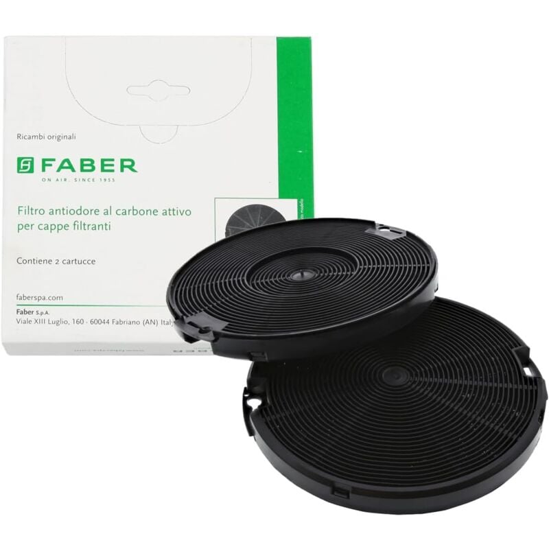 foto del prodotto kenwood coppia filtri cappa a carboni attivi faber modello f3, confezione 2 pezzi, dimensioni 155 mm h. 16 mm , per modelli inca smart
