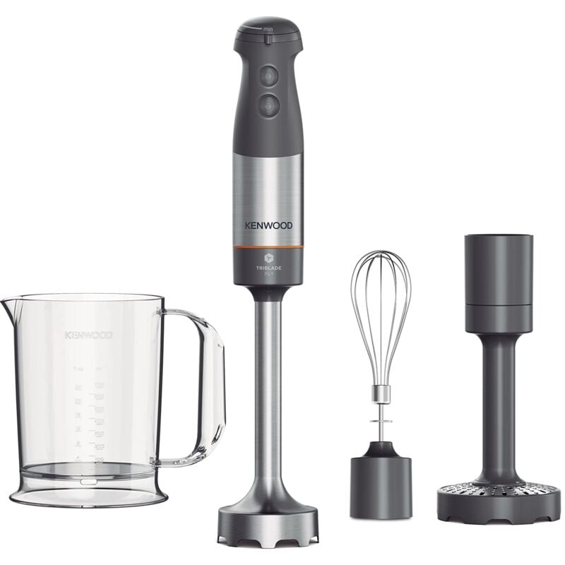 foto del prodotto kenwood triblade xl frullatore ad immersione, mixer, asta in acciaio removibile, dotato di frusta a filo, schiacciaverdure e bicchiere graduato