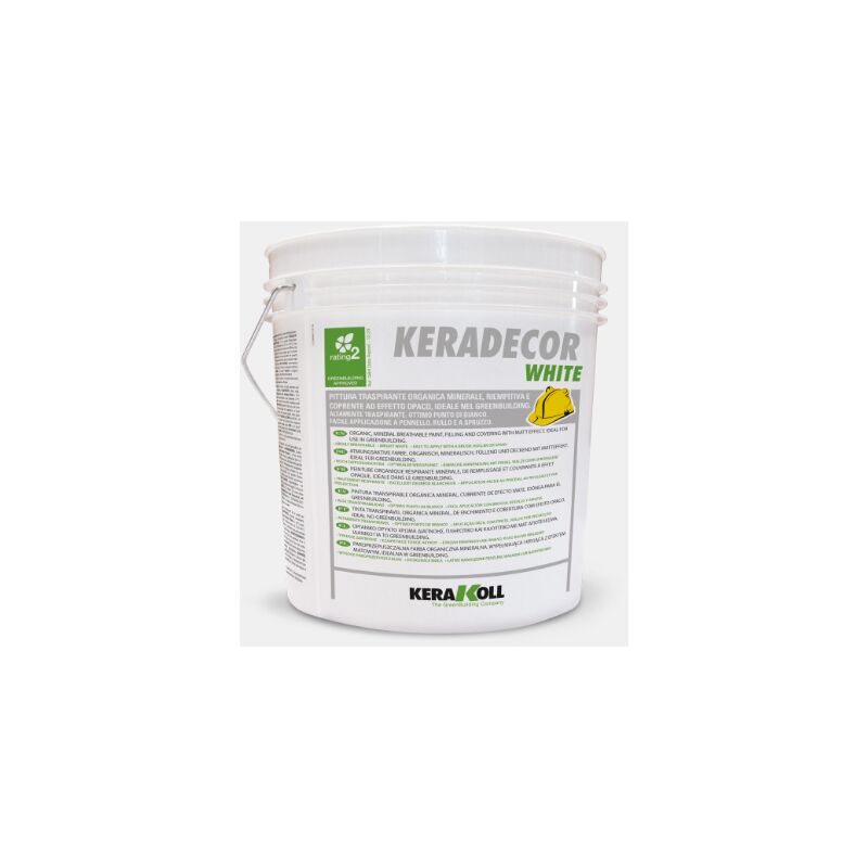 foto del prodotto keradecor white 4 lt pittura traspirante effetto opaco di colore bianco