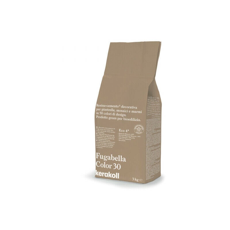 foto del prodotto kerakoll fugabella color 30 fugante ibrido in resina cemento decorativo per la stuccatura di piastrelle mosaici e marmi 3 kg. 36930