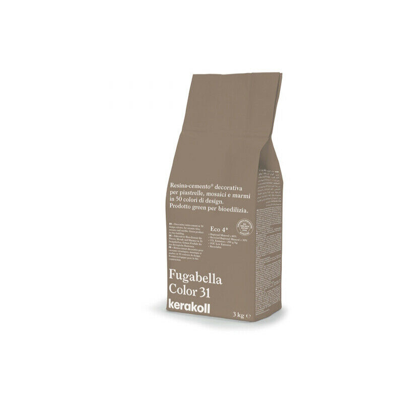 foto del prodotto kerakoll fugabella color 31 fugante ibrido in resina cemento decorativo per la stuccatura di piastrelle mosaici e marmi 3 kg. 36931