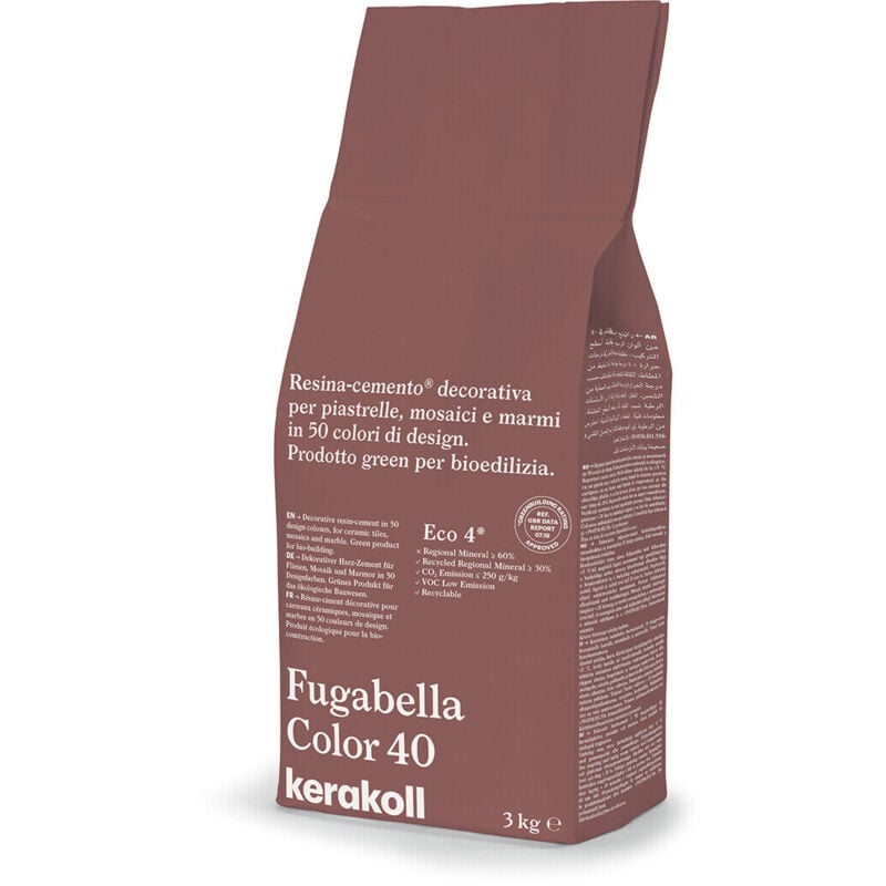 foto del prodotto kerakoll fugabella color 40 resina stucco piastrelle mosaici marmi 3 kg