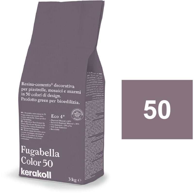 foto del prodotto kerakoll fugabella color 50 resina stucco piastrelle mosaici marmi 3 kg