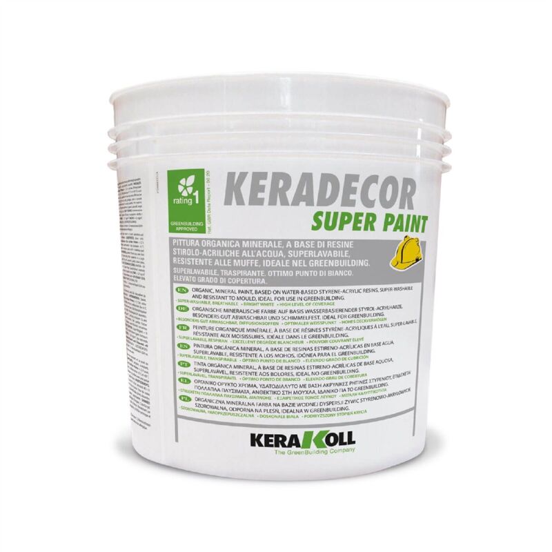 foto del prodotto kerakoll keradecor super paint pittura stirolo acrilica superlavabile 4lt