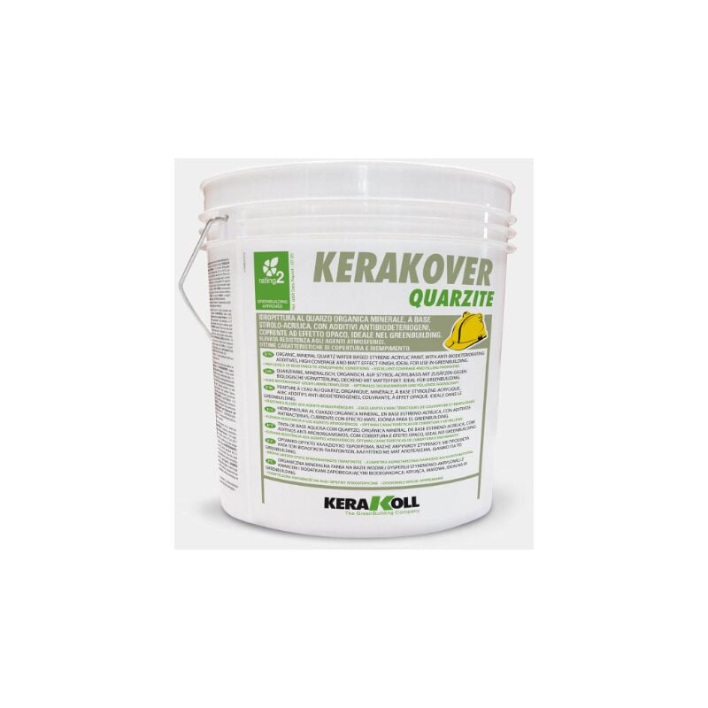 foto del prodotto kerakoll kerakover quarzite 14lt idropittura effetto opaco colore bianco