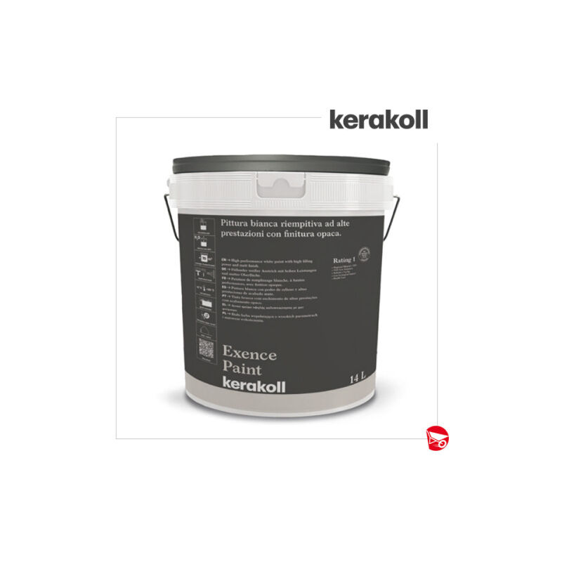 foto del prodotto kerakoll pittura lavabile resistente alle muffe finitura opaca exence white paint 4 lt
