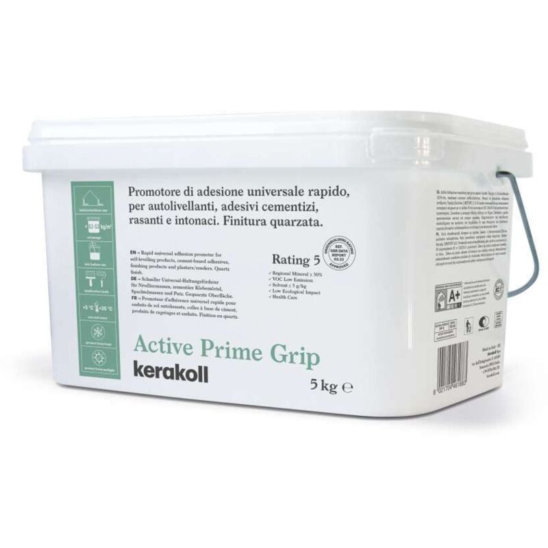 foto del prodotto kerakoll primer active prime grip 5kg - promotore adesione universale - bianco