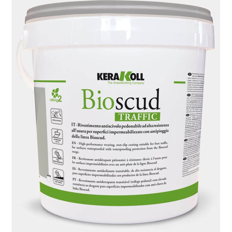 foto del prodotto kerakoll rivestimento antiscivolo pedonabile bioscud traffic grigio 20kg