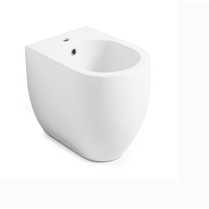 foto del prodotto kerasan flo bidet filomuro 48 36 cm bianco lucido salvaspazio con kit wb5n