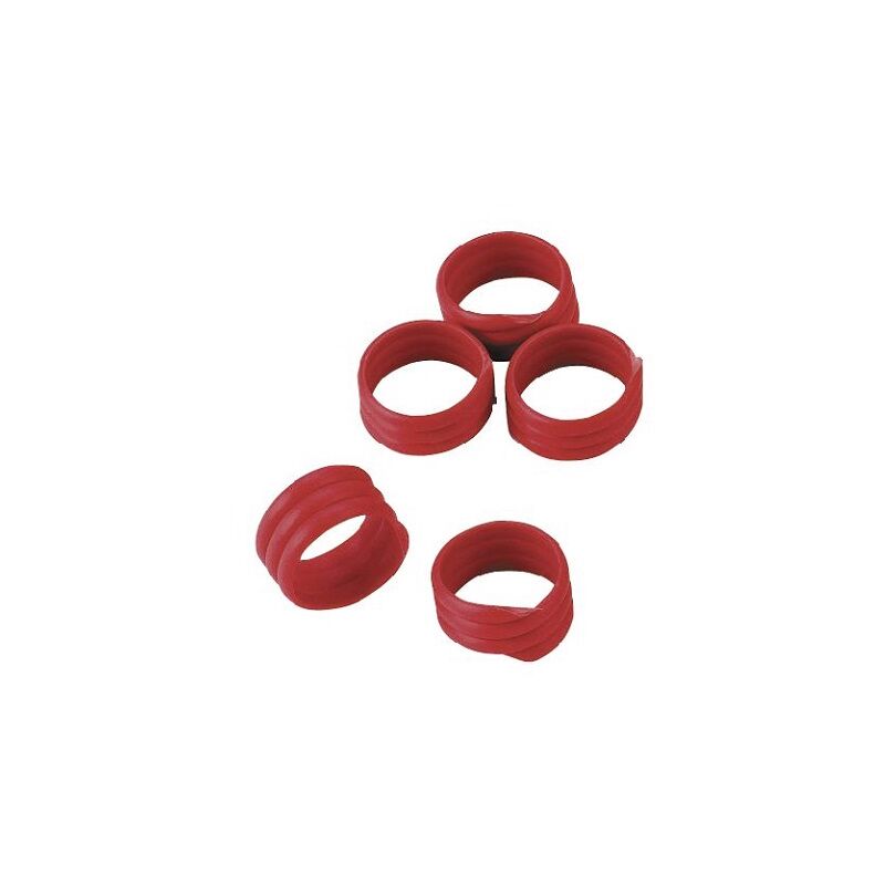 foto del prodotto kerbl anello a spirale per identificazione di polli, tacchini e phaisani, rosso, 16 mm, blister 20 unit 