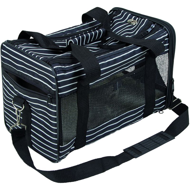 foto del prodotto kerbl borsa da viaggio cuba, 40 x 26 x 28 cm, colore nero bianco
