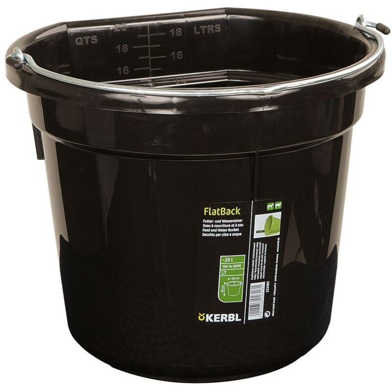 foto del prodotto kerbl flatback 323493 secchio per acqua e cibo, 20 l, colore nero
